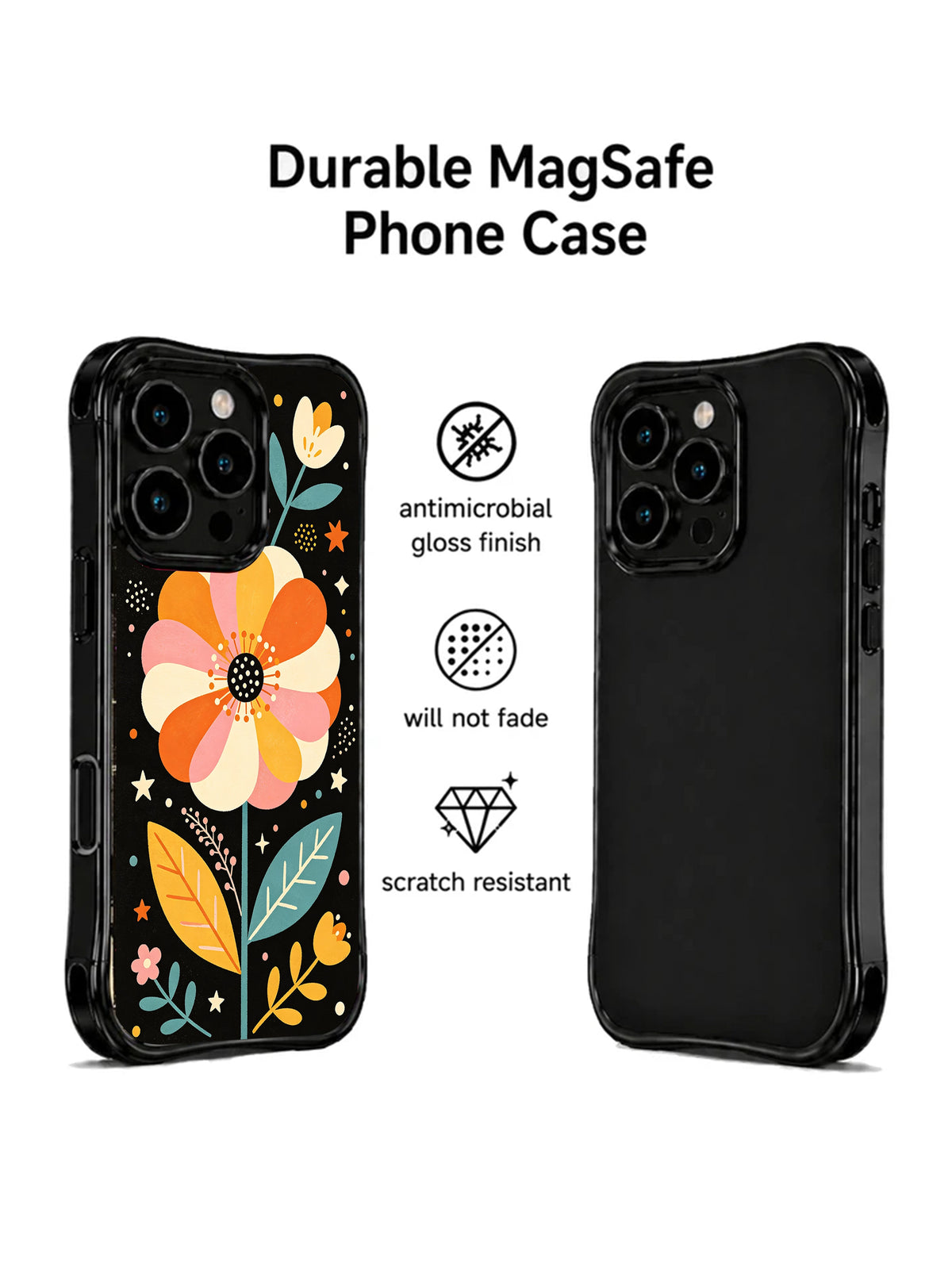 Joyful Folk Flower Garden protective iPhone 15 Pro case