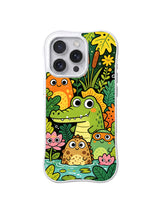 Jungle Monster Friends iPhone 13 Pro case in Crocodile Pond Friends pattern
