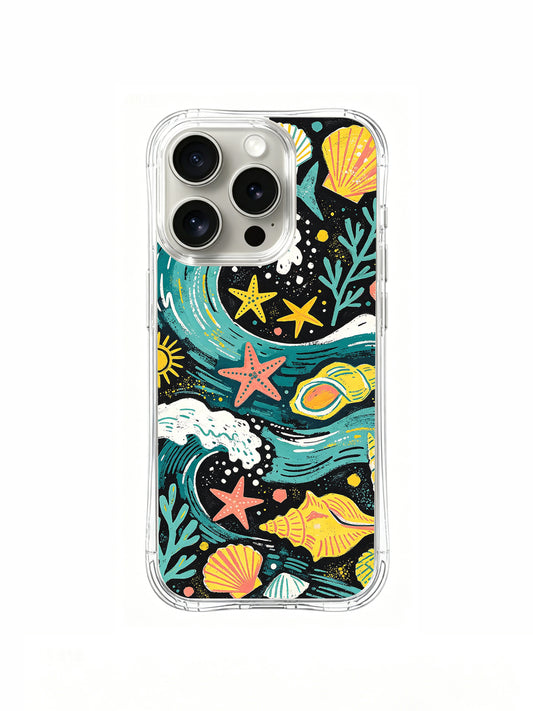 Coastal Treasure ocean art iPhone 15 Pro case front view
