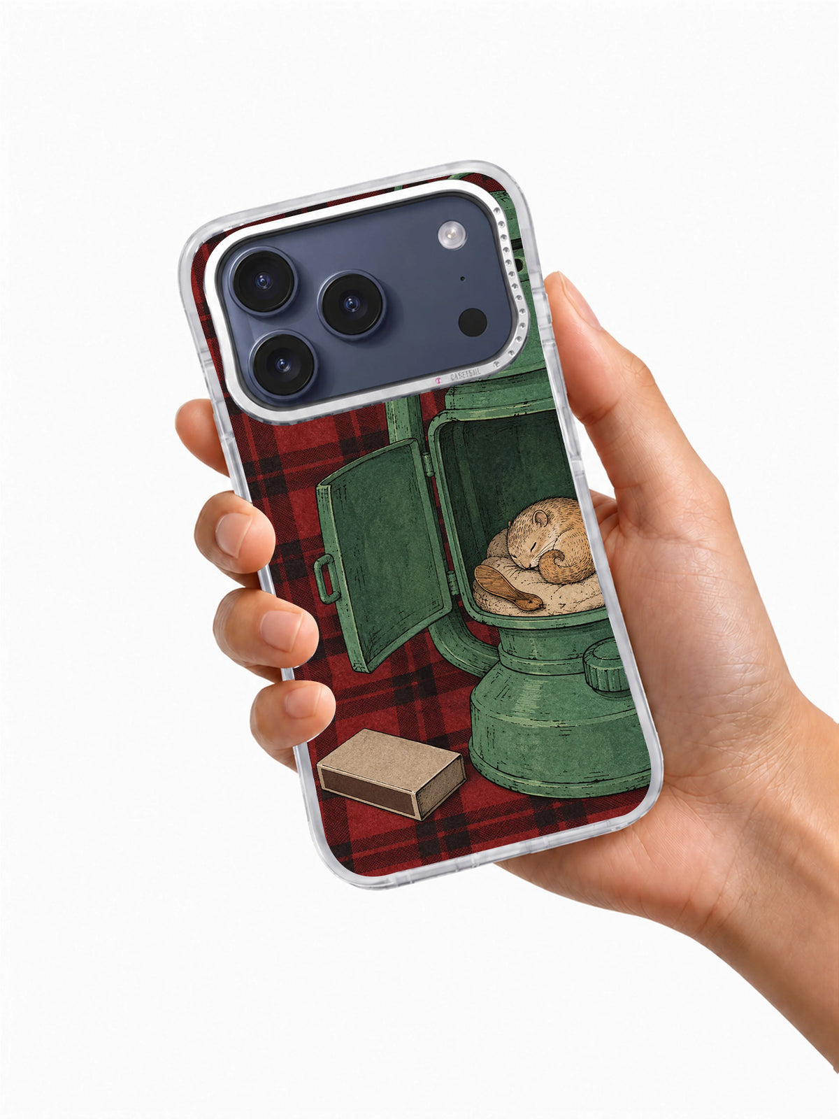 A Lantern with Nothing to Prove iPhone 17 Pro case held in hand