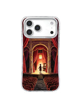 Last Play Red Curtain Golden Foyer Spotlight artwork on iPhone case