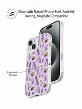 Lavender Bee Dandelion Meadow: front and back presentation of the case.
