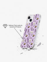 Lavender Bee Dandelion Meadow iPhone 14 Plus case impact view