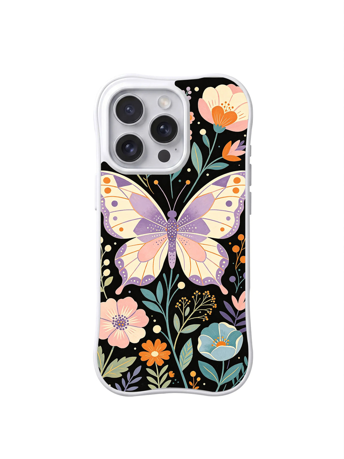 Lavender Butterfly Beacon pattern iPhone 15 Pro case