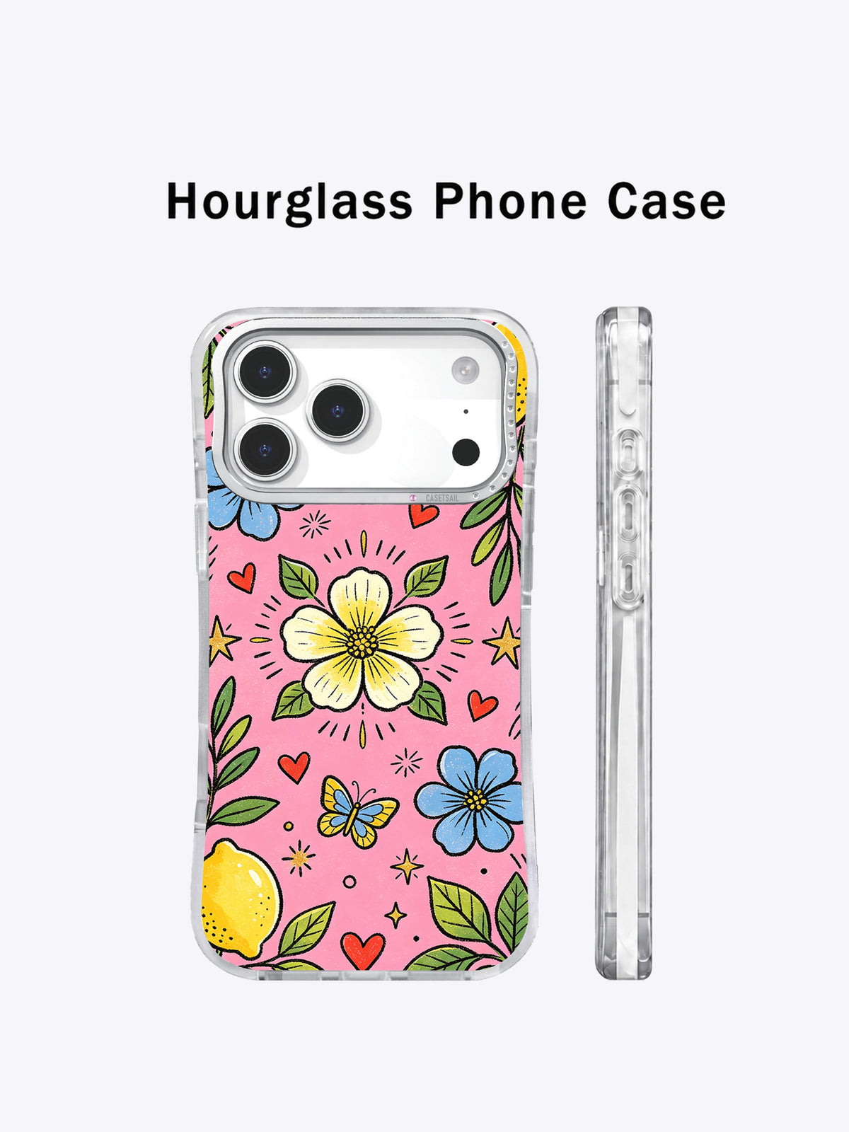 Lemon Butterfly Paradise iPhone 17 Pro Max case side view