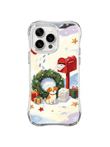 Fir Wreath Letter Guard Christmas dog iPhone 15 Pro case