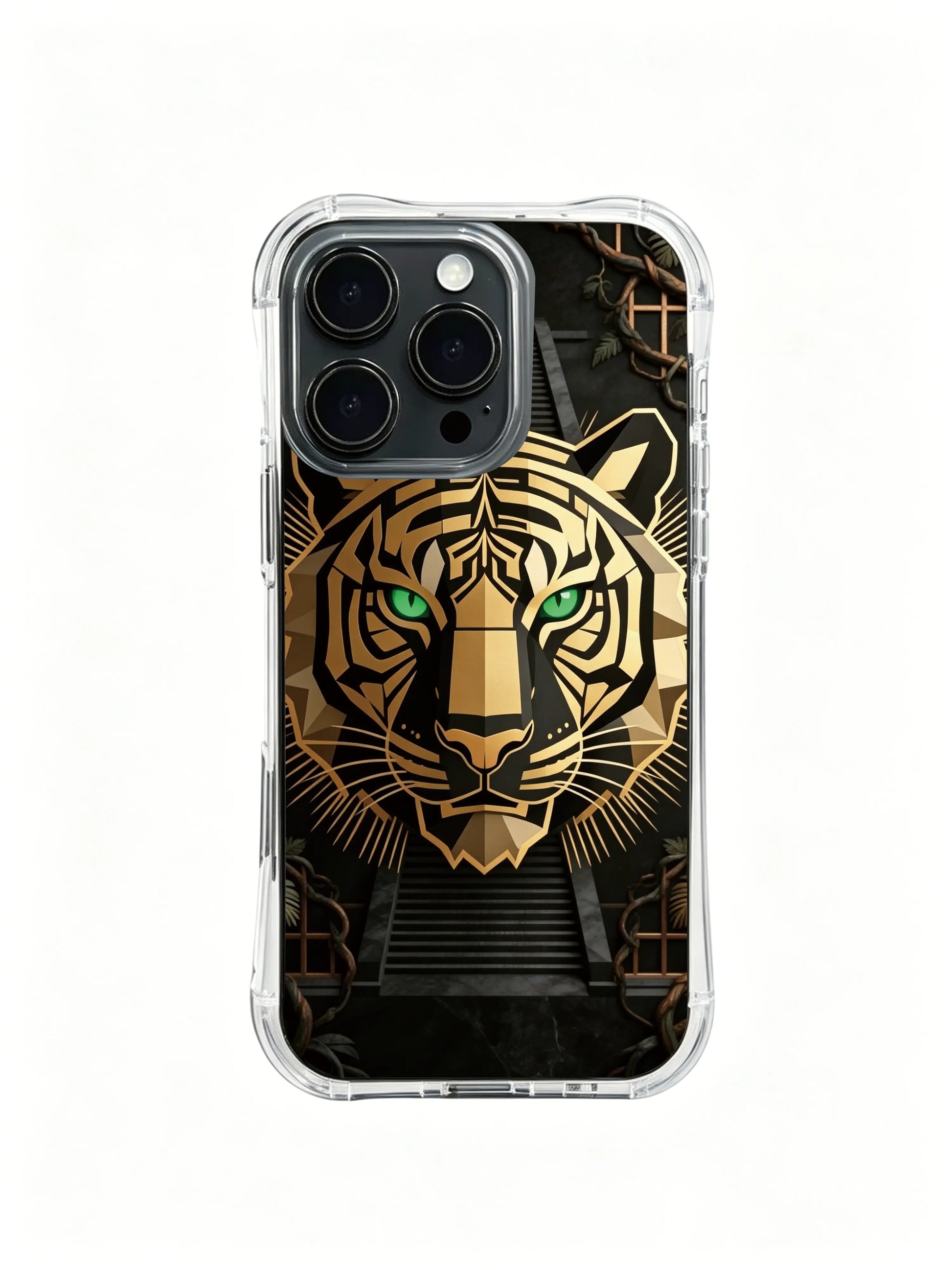 Light shadow interweave tiger PhoneCasing, fashion iPhone 14 Plus Case, flexible wearable outdoor friendly casing.