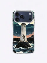 Moonlit Spiral Tower lighthouse iPhone case