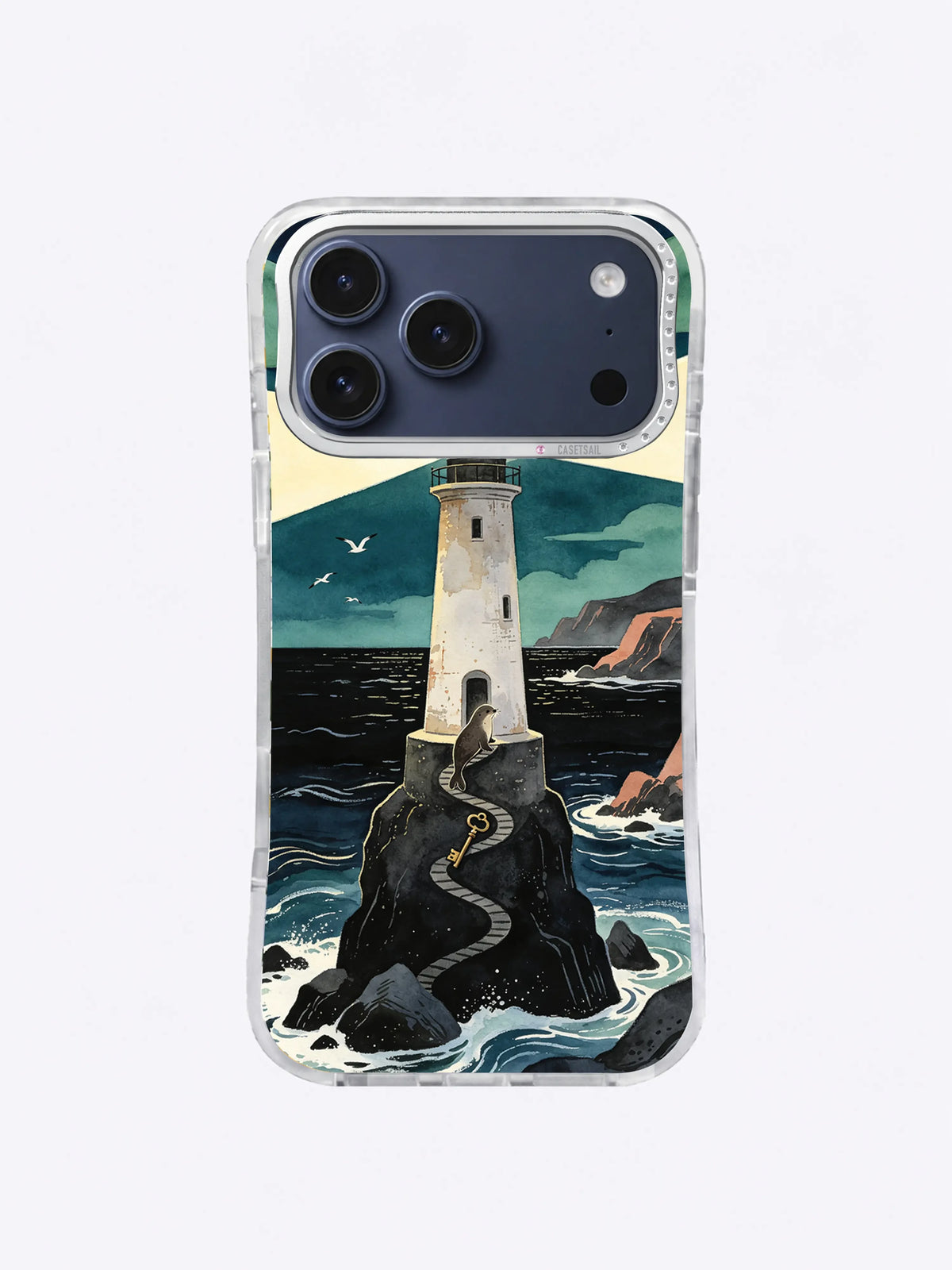 Black Tide Lantern Path lighthouse iPhone case