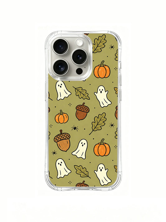 Acorn ghost forest iPhone 14 Pro case front view