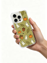 Cute ghost forest iPhone 14 Pro case hand view