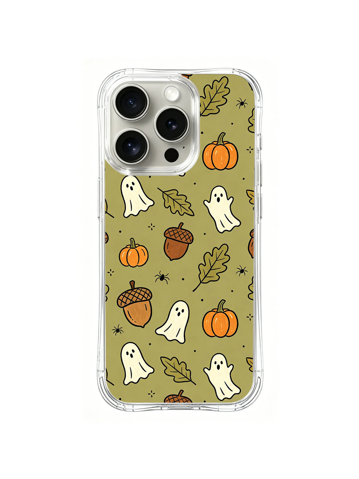 Olive Acorn Ghost Trail iPhone 14 Pro case pattern