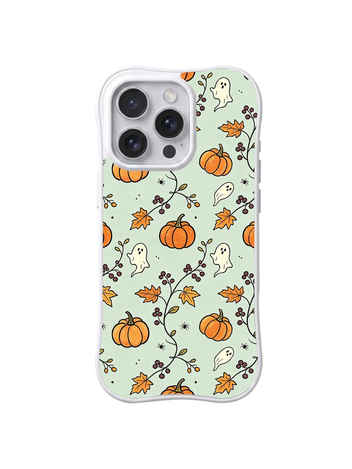 Berry vine ghost garden iPhone 14 Pro case front view