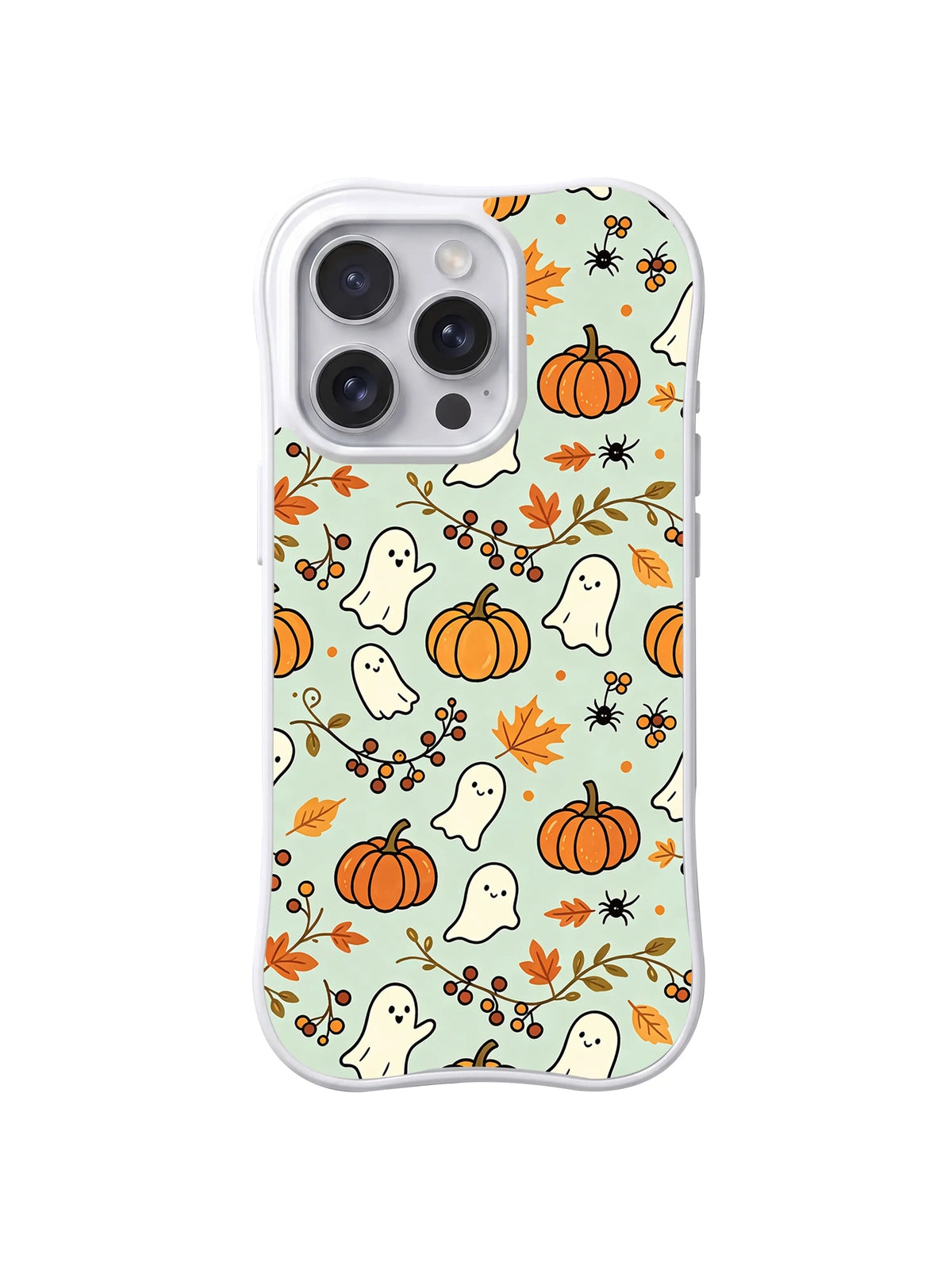 Mint Ghost Harvest iPhone 14 Pro case pattern