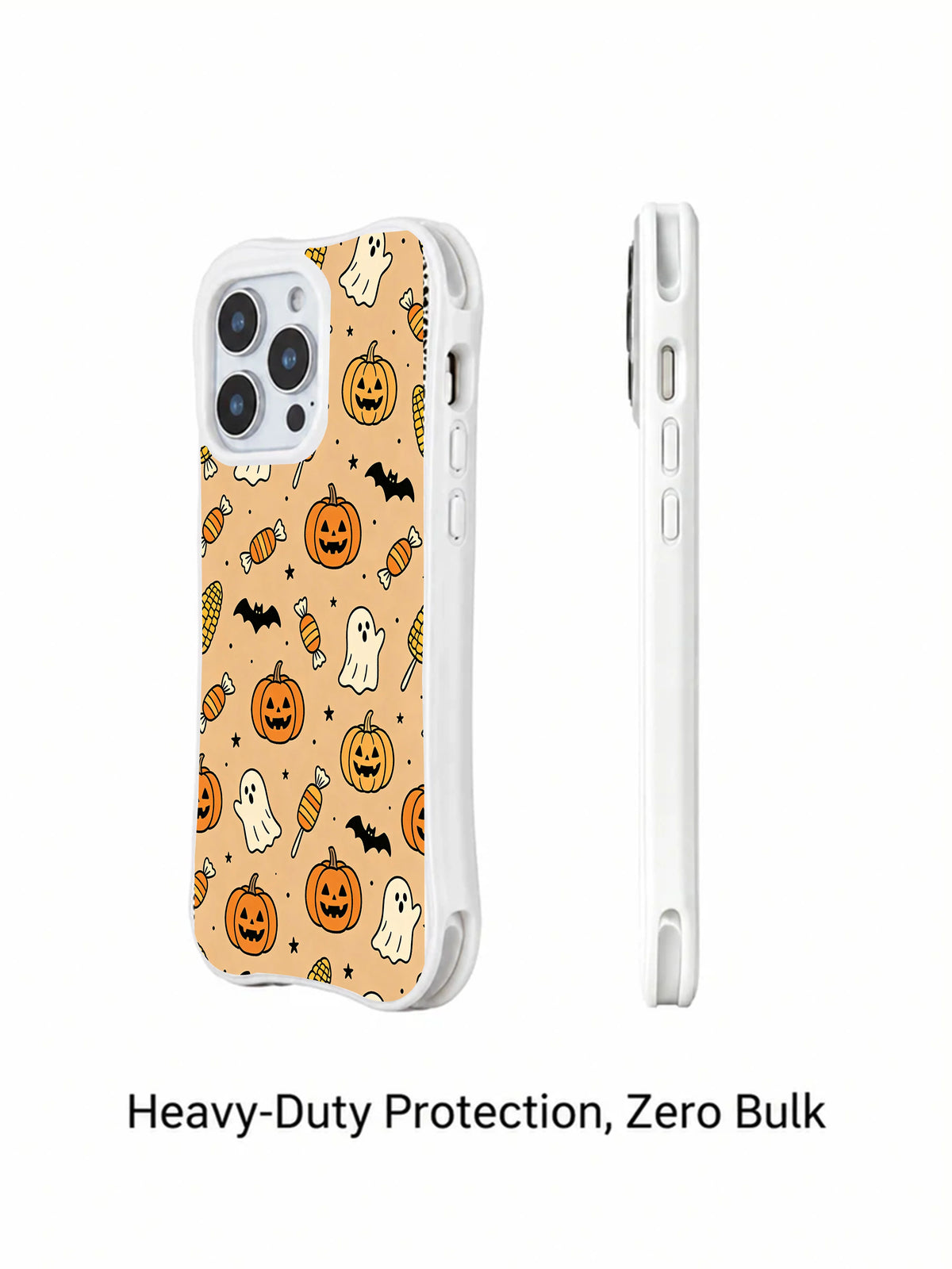 Peach Halloween iPhone 14 Pro case profile