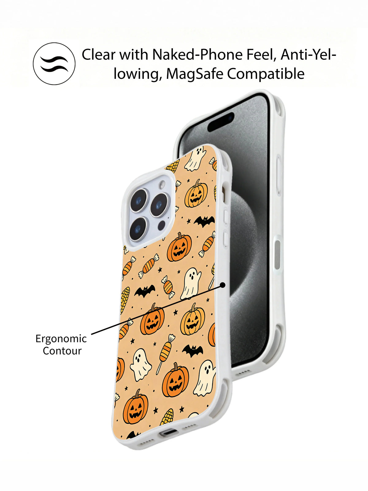 Cute ghost candy iPhone 14 Pro case details