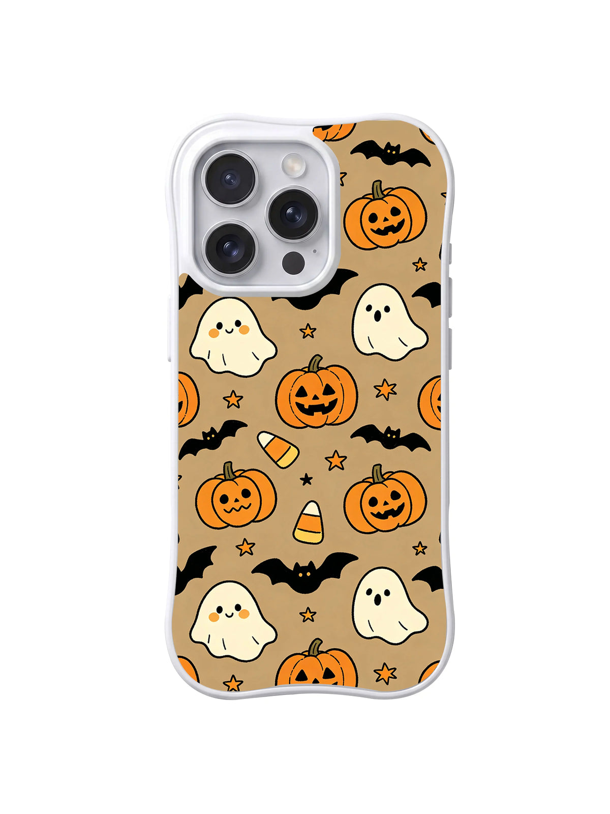 Candy corn Halloween iPhone 14 Pro case front view