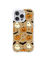 Happy Pumpkin Ghost Party iPhone 14 Pro case pattern