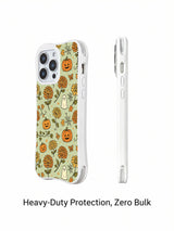 Chrysanthemum Pumpkin Ghost Garden: desenli telefon kılıfının yandan görünümü.
