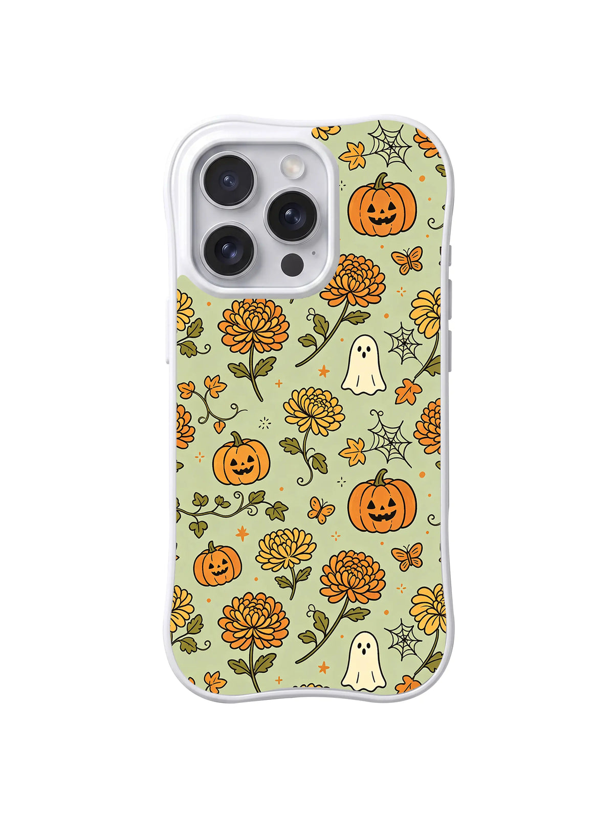 Butterfly Ghost Garden iPhone 14 Pro case pattern
