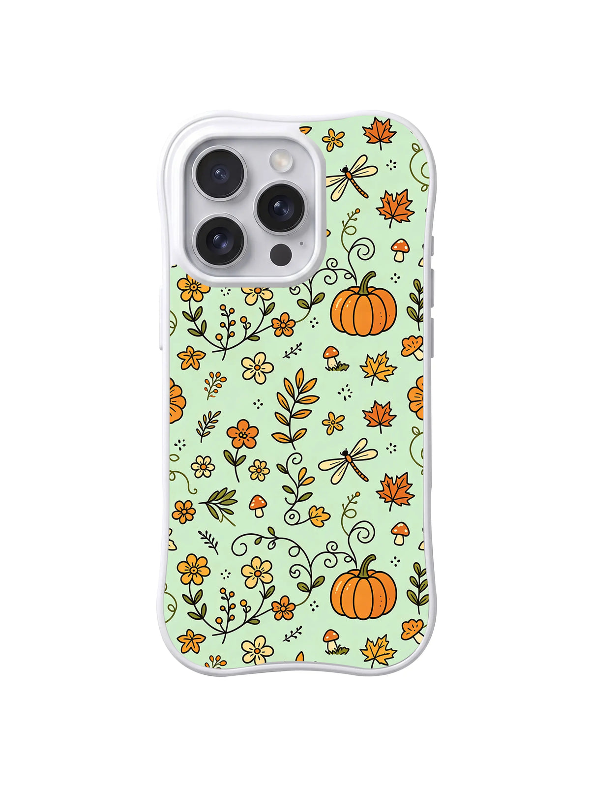 Berry Leaf Dragonfly Field iPhone 14 Pro case pattern