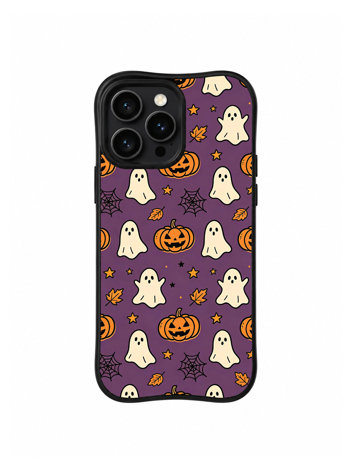 Gentle ghost pumpkin forest iPhone 14 Pro case front view
