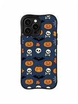 Skull Pumpkin Web Rhythm iPhone 14 Pro case pattern