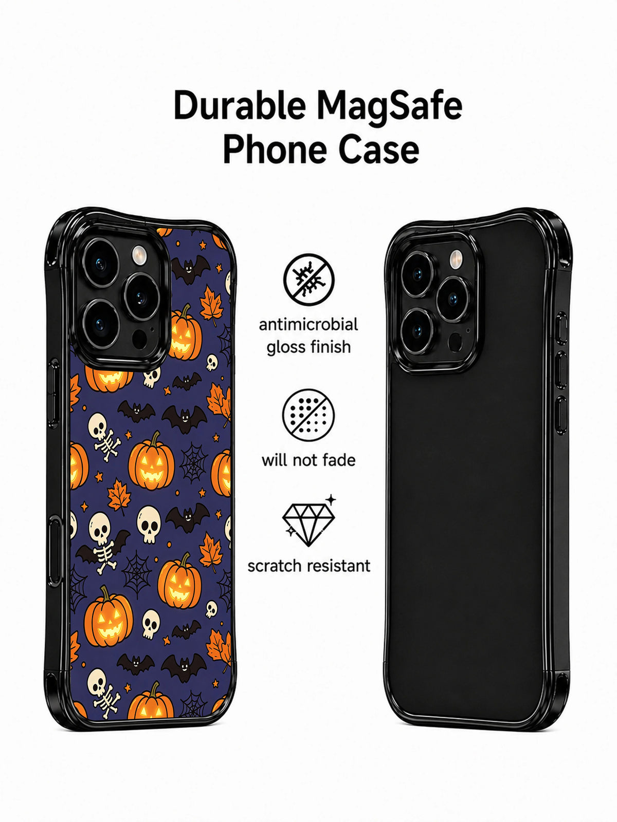 Midnight Halloween iPhone 14 Pro case details