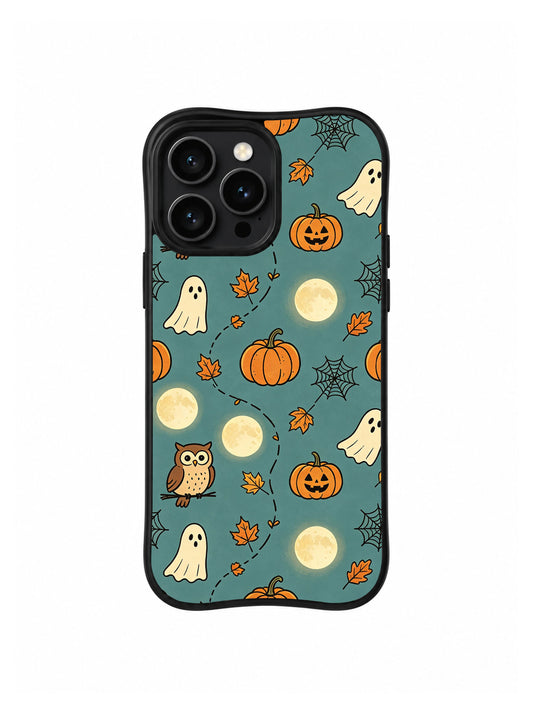 Moonlit owl pumpkin iPhone 14 Pro case front view