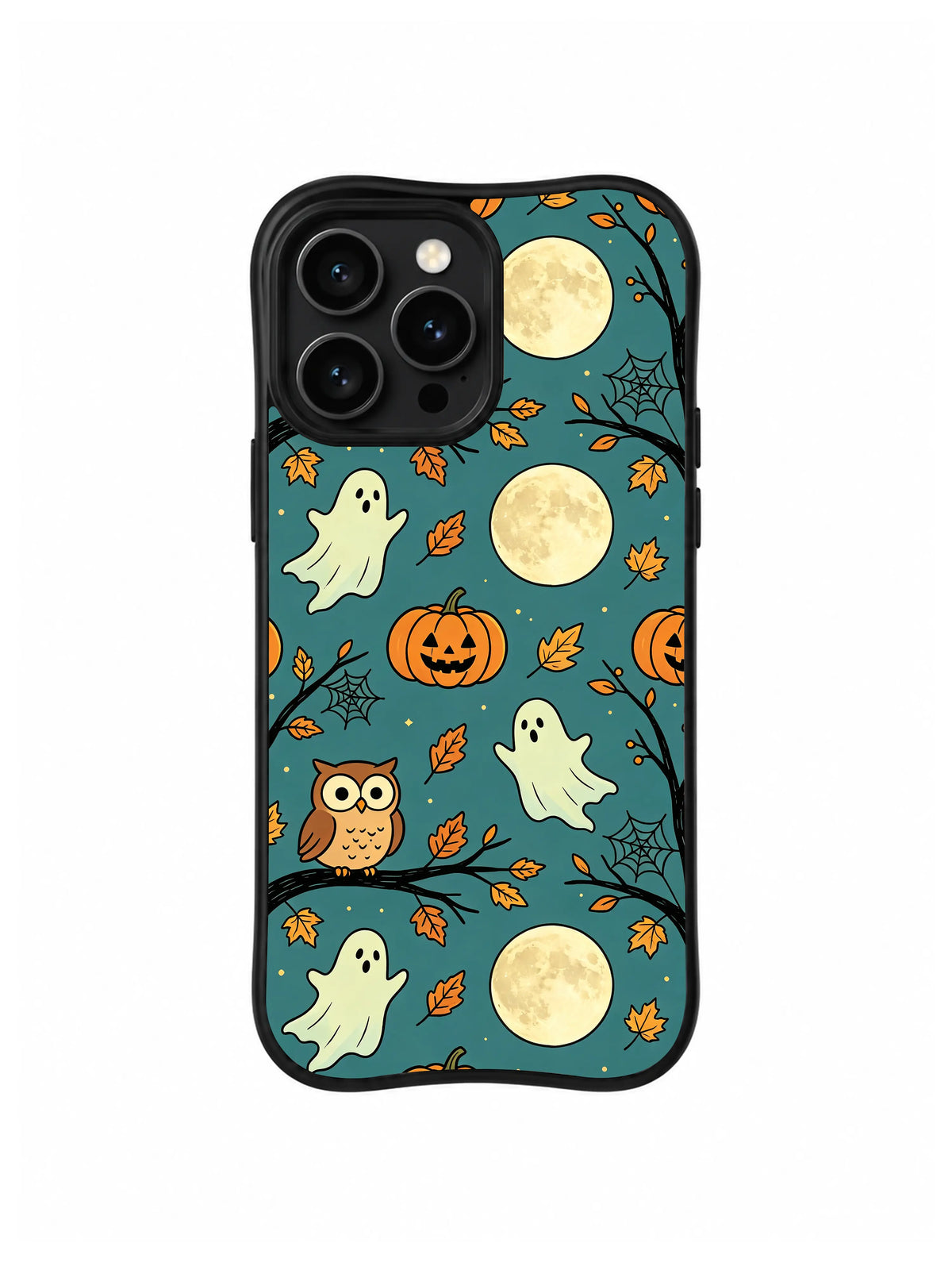 Full Moon Owl Grove iPhone 14 Pro case pattern