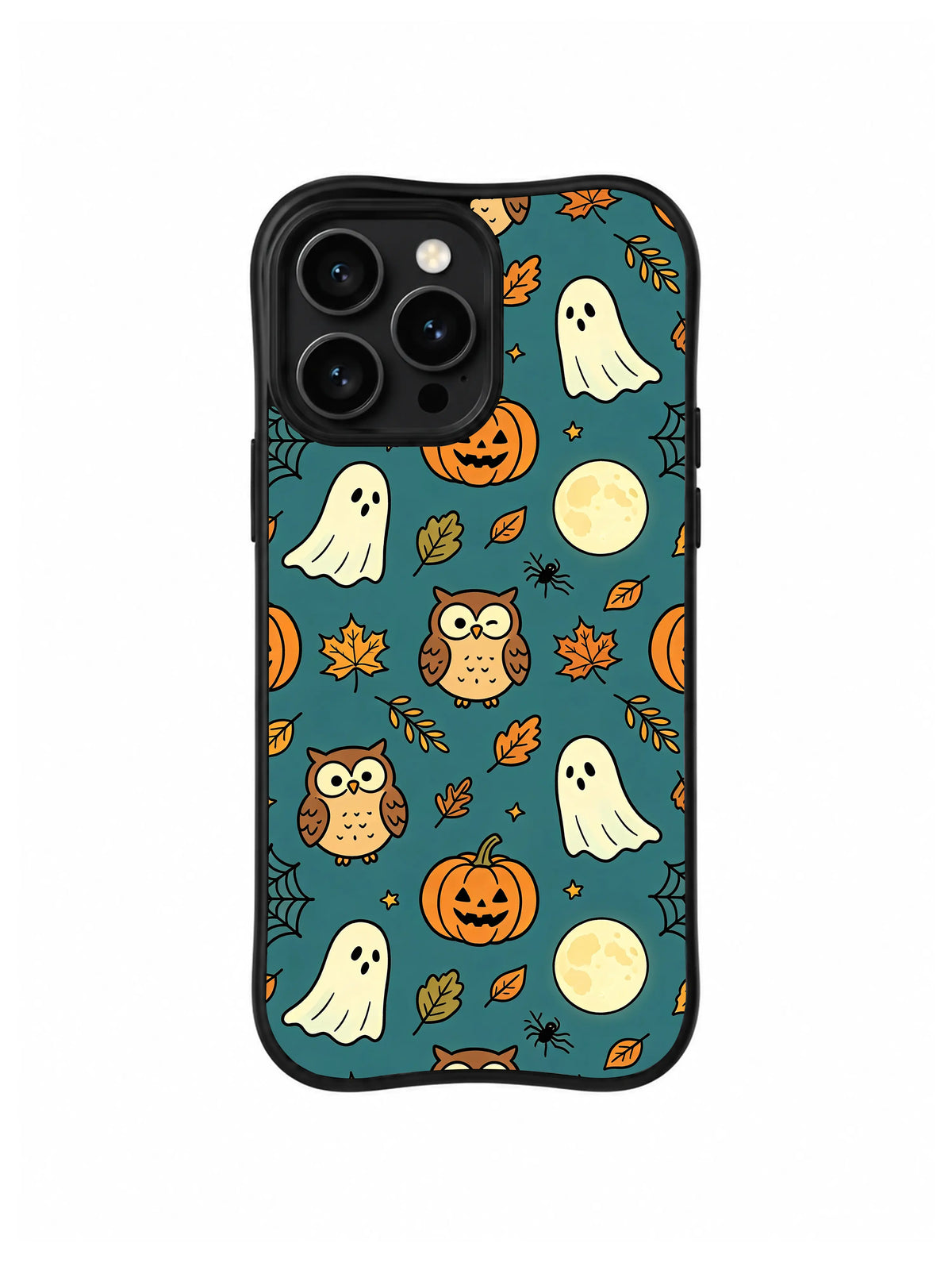 Pumpkin Owl Starlight iPhone 14 Pro case pattern