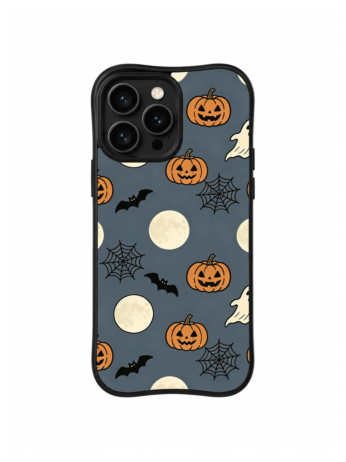 Full Moon Pumpkin Web iPhone 14 Pro case pattern