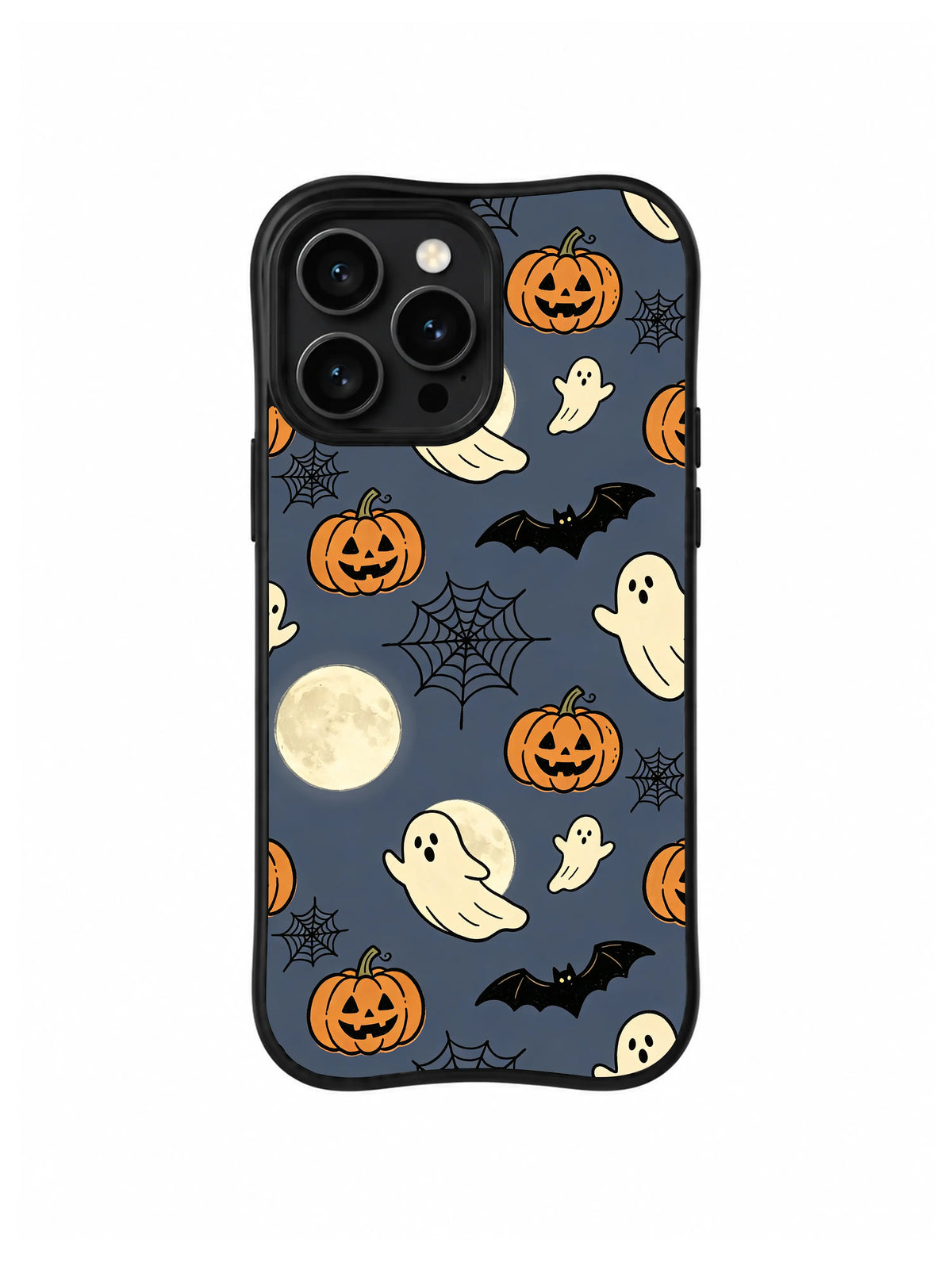 Bat Moon Pumpkin Flight iPhone 14 Pro case pattern