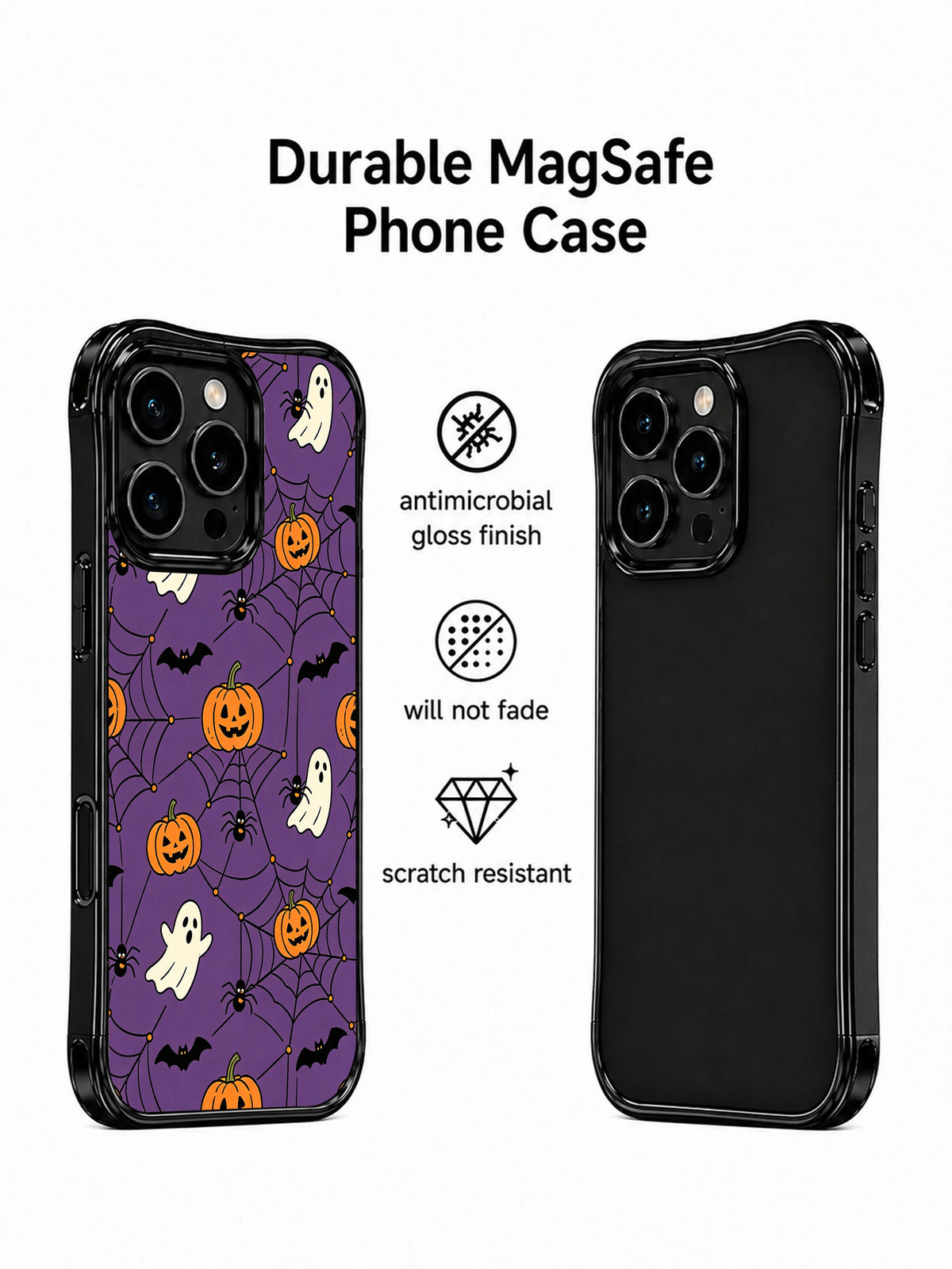 Ghost pumpkin iPhone 14 Pro case details
