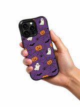Purple Halloween iPhone 14 Pro case hand view