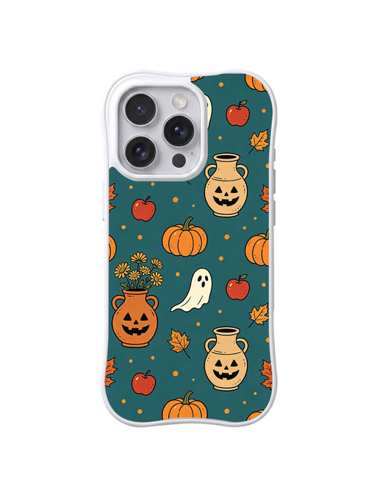 Rustic pottery ghost harvest iPhone 14 Pro case front view