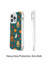Teal autumn pottery iPhone 14 Pro case side view