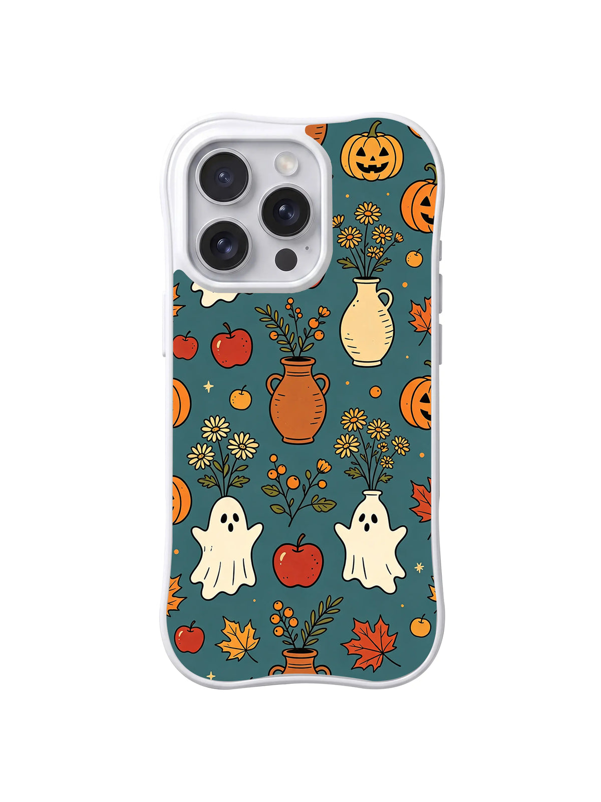 Apple Pottery Ghost Garden iPhone 14 Pro case pattern