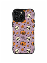 Eggplant Harvest Skulls iPhone 14 Pro case pattern