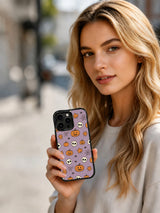 Skull pumpkin prelude iPhone 14 Pro case lifestyle image