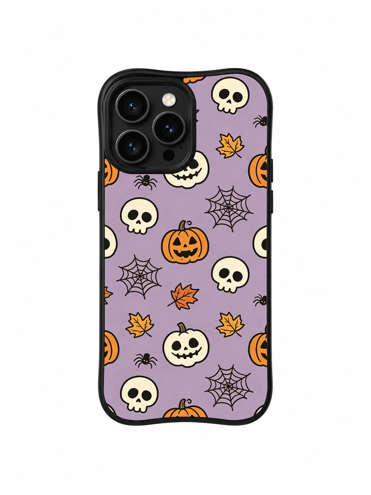 Moon Skull Pumpkin Web iPhone 14 Pro case pattern