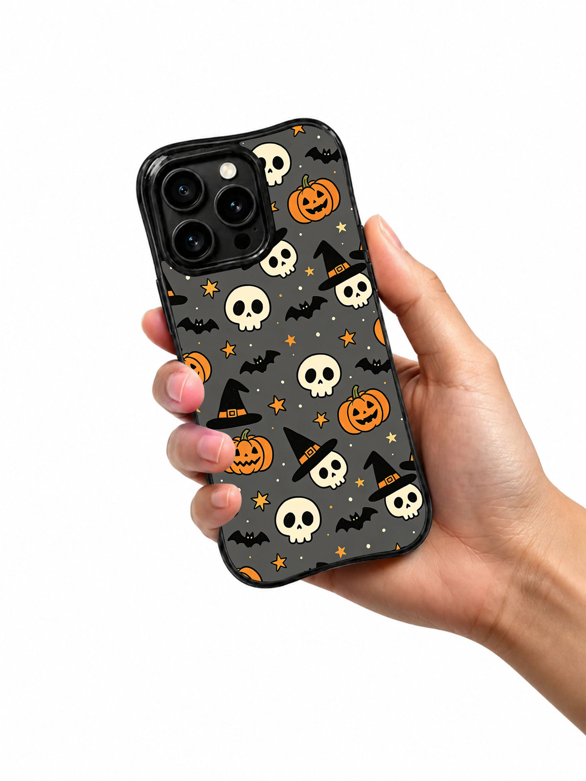 Witch hat Halloween iPhone 14 Pro case hand view