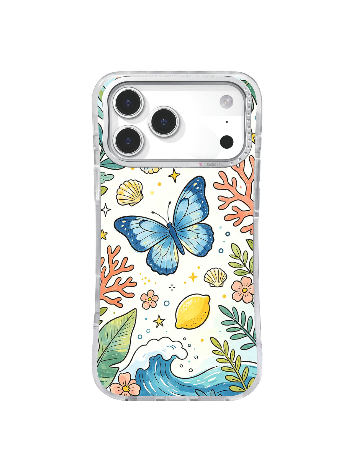 Blue Butterfly Coast pattern for iPhone 17 Pro Max case