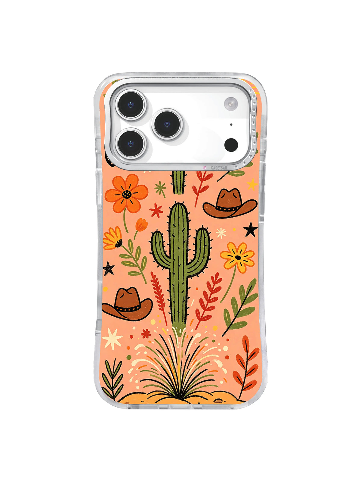 Cactus Hat Ranch pattern for iPhone 17 Pro Max case