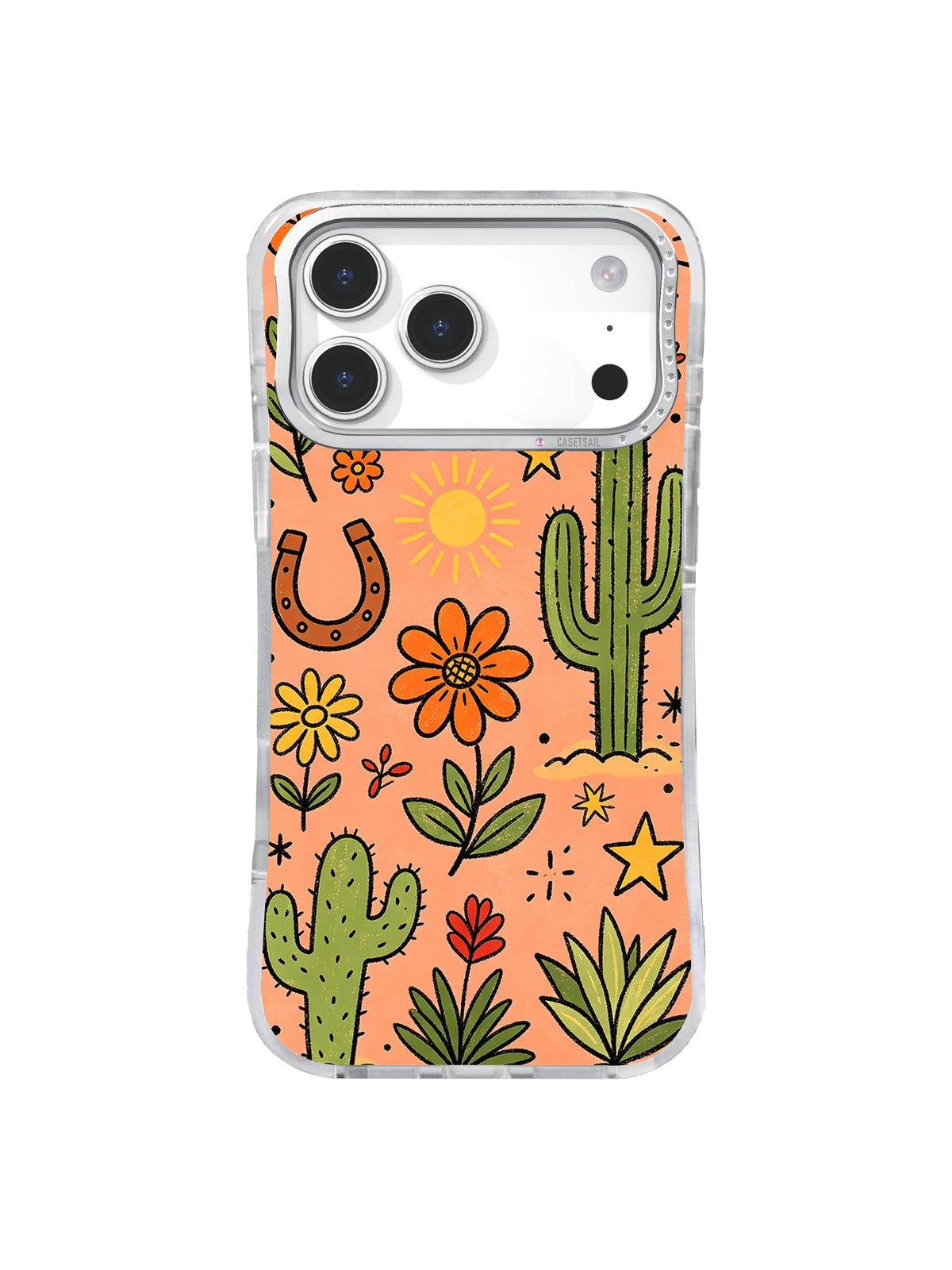 Desert Sun Wildflowers pattern for iPhone 17 Pro Max case