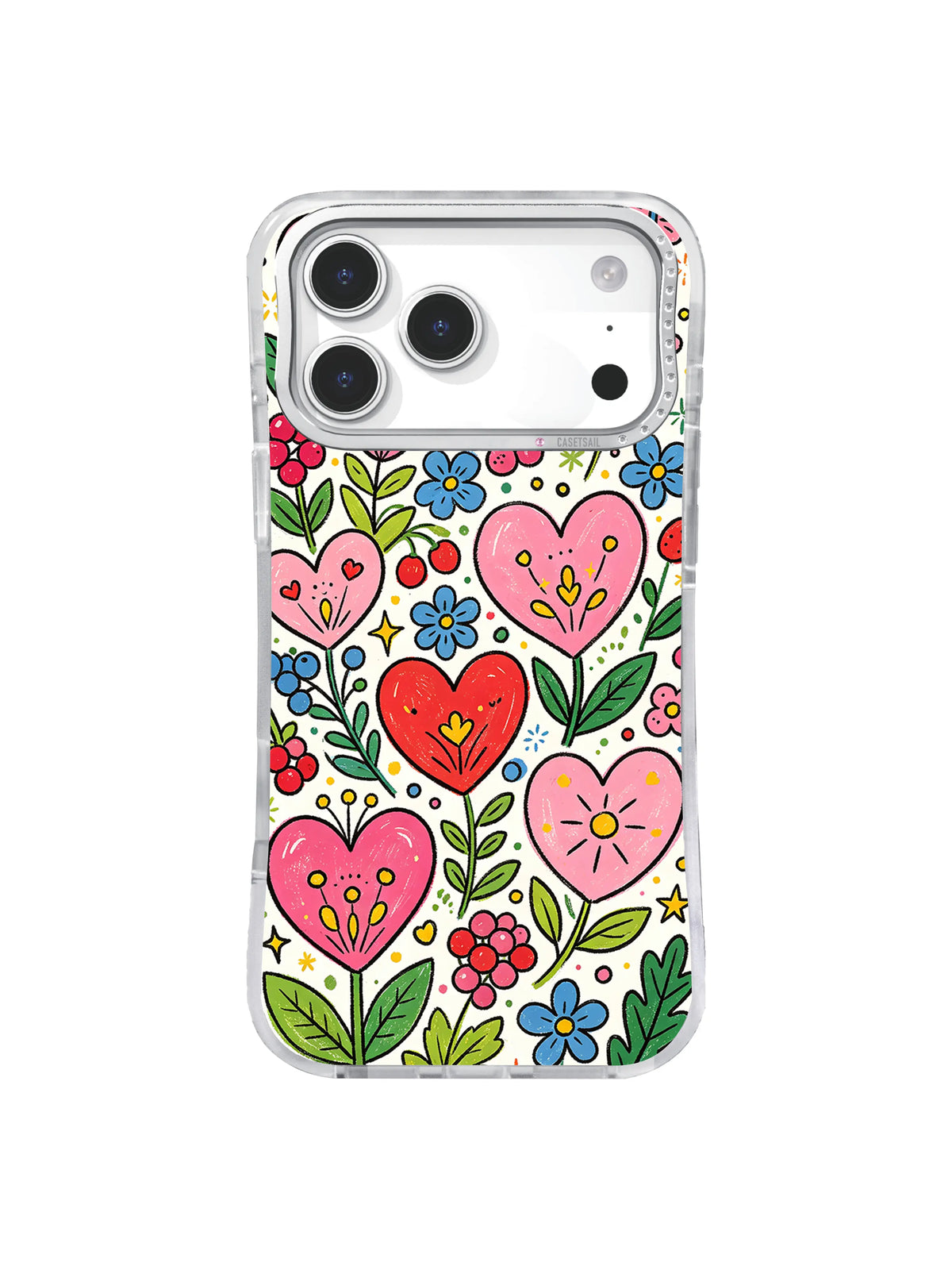 Heart Bloom Orchard pattern for iPhone 17 Pro Max case