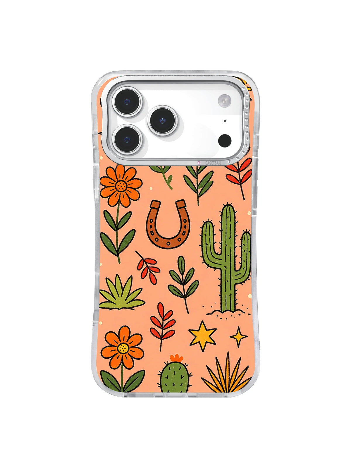 Horseshoe Cactus Bloom pattern for iPhone 17 Pro Max case