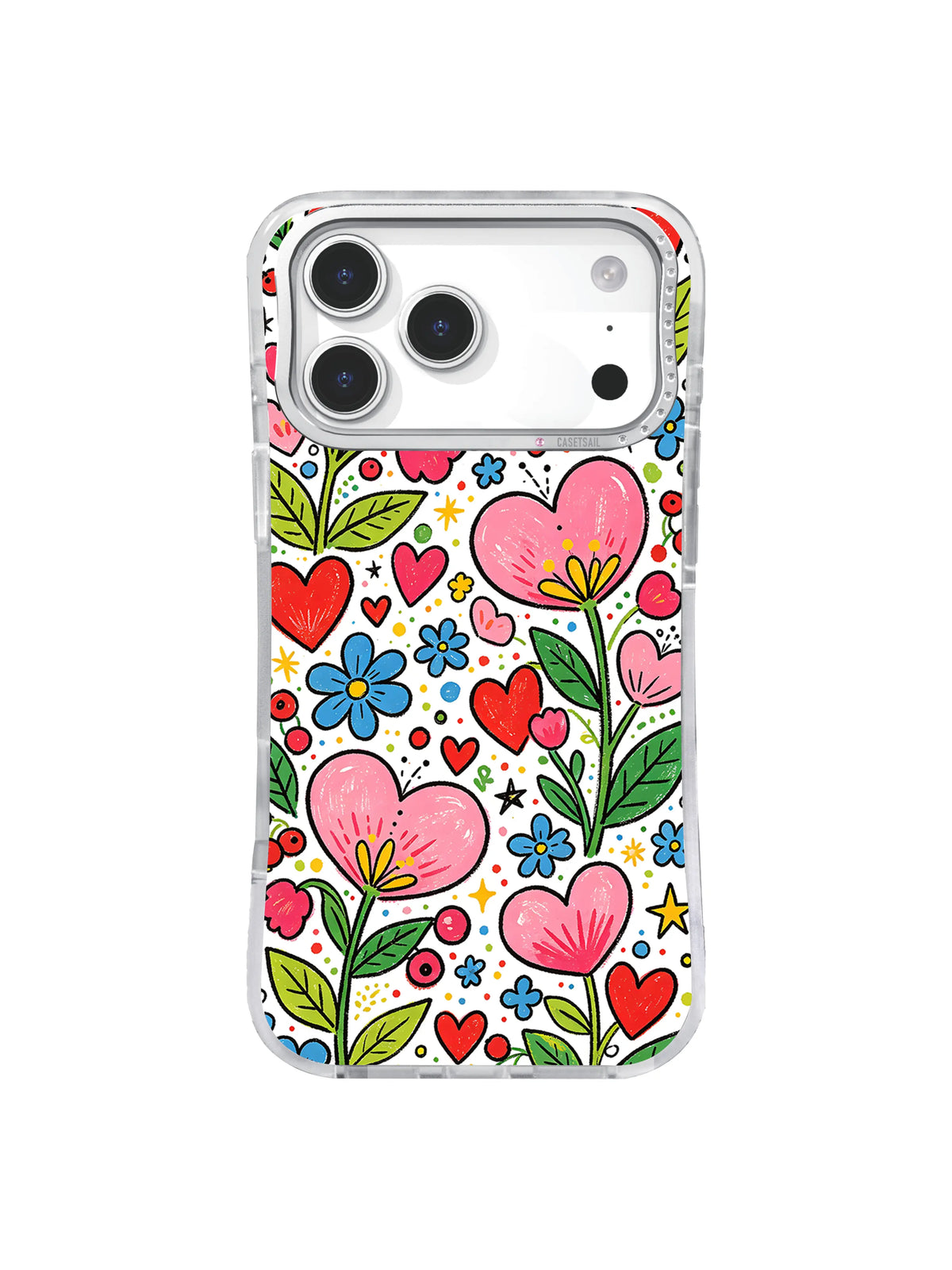 Love Flower Scatter pattern for iPhone 17 Pro Max case