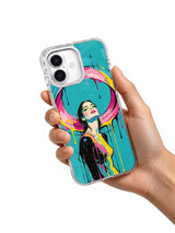 Liquid Ribbon colorful portrait phone case hand view