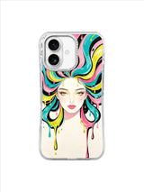 Liquid Bloom Portrait iPhone 17 case pattern